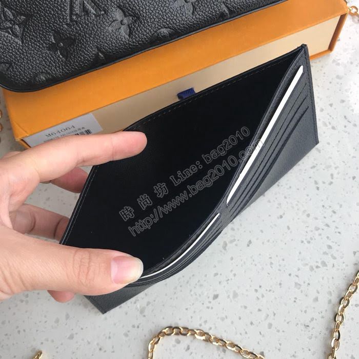 LV錢包 M64064 壓花克 海外原單 鏈條錢包 LV女錢包  ygqb1003